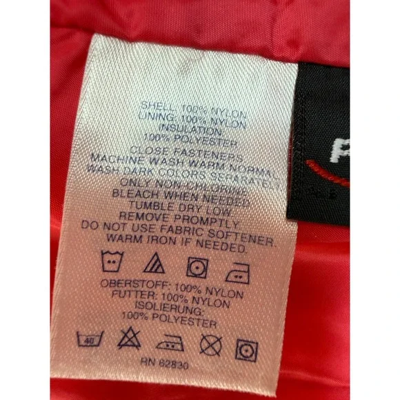 Lands End Womens White Quilted PrimaLoft Hooded Puffer Jacket Pink Lining Size M - Picture 5 of 17